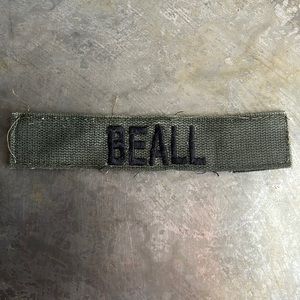 BEALL Embroidered Vintage ‘Army Green’ Military name tape patch BEALL